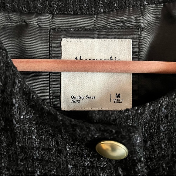 Abercrombie & Fitch Collarless Tweed Jacket - Picture 8 of 8